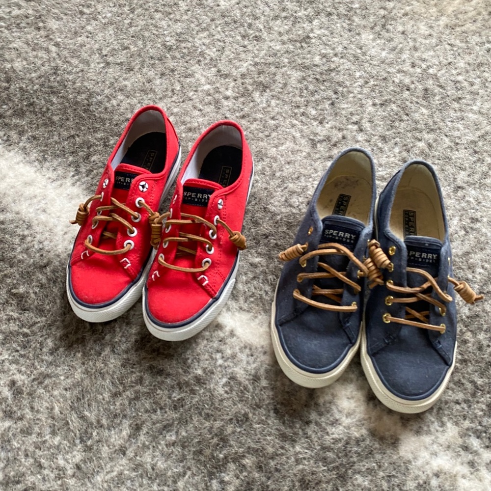 Sperry Top-Sider Lot Sz. 6 Red & Navy EUC!